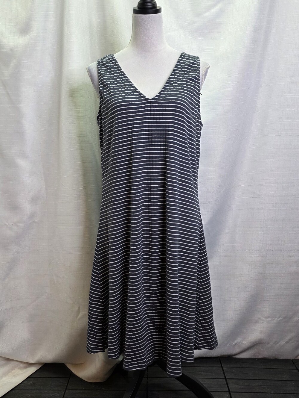 Junarose Blue Striped Sleeveless Jersey Dress Size 1X